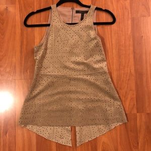 BCBG faux tan suede shirt